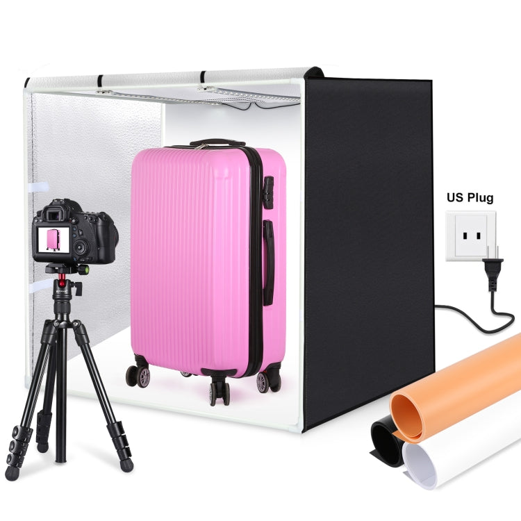 PULUZ 80cm Folding Portable 72W White Light Photo Lighting Studio Shooting Tent Box Kit with 3 Colors Black / White / Orange Backdrops