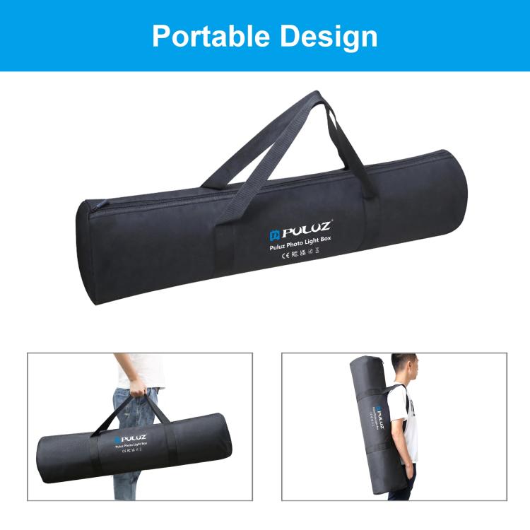 PULUZ 80cm Folding Portable 72W White Light Photo Lighting Studio Shooting Tent Box Kit with 3 Colors Black / White / Orange Backdrops