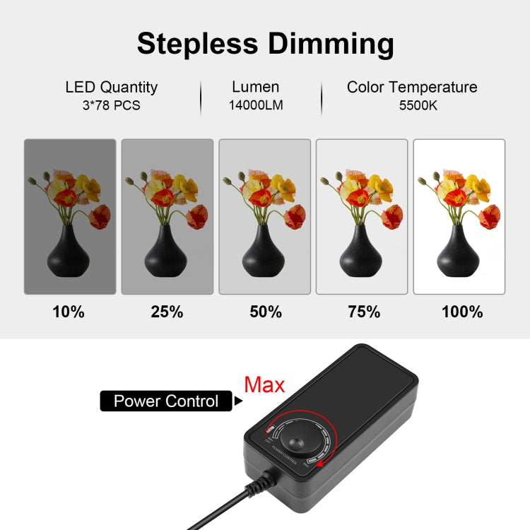 PULUZ 80cm Folding Portable 90W 14000LM High CRI White Light Photo Lighting Studio Shooting Tent Box Kit with 3 Colors Black, White, Orange Backdrops