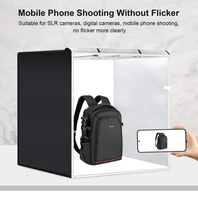 PULUZ 80cm Folding Portable 90W 14000LM High CRI White Light Photo Lighting Studio Shooting Tent Box Kit with 3 Colors Black, White, Orange Backdrops