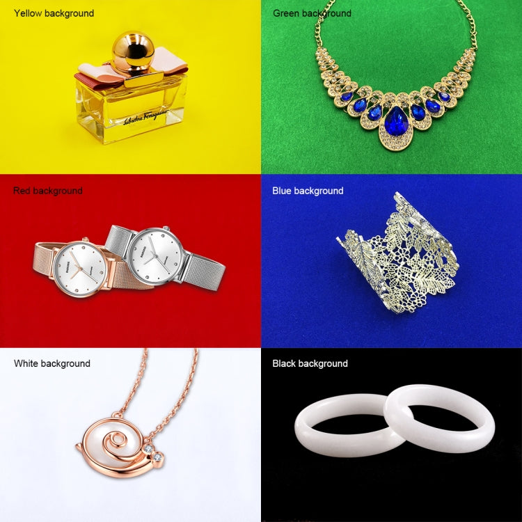 PULUZ 30cm Folding Portable Ring Light Photo Lighting Studio Shooting Tent Box Kit with 6 Colors Backdrops (Black, White, Yellow, Red, Green, Blue), Unfold Size: 31cm x 31cm x 32cm