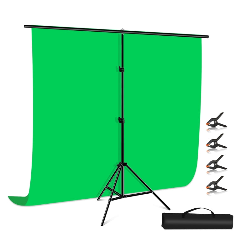 PULUZ 2x2m T-Shape Photo Studio Background Support Stand Backdrop Crossbar Bracket Kit with Clips