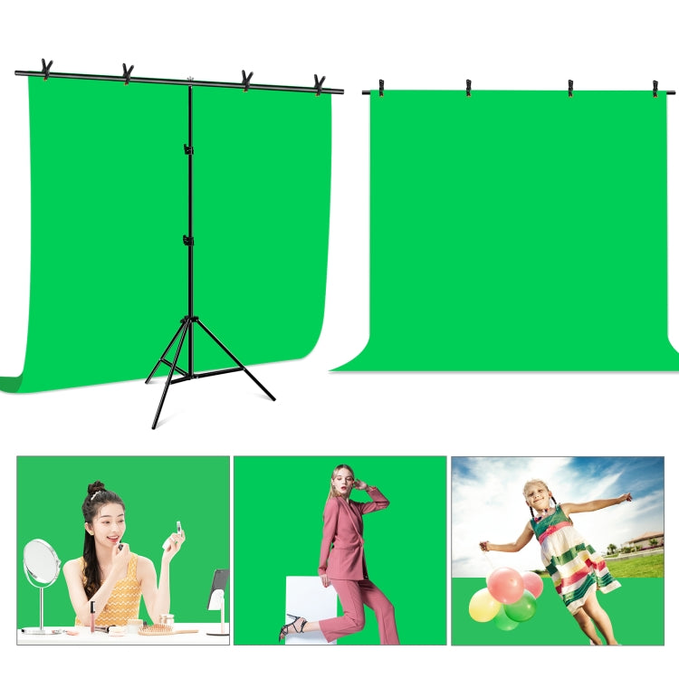 PULUZ 2x2m T-Shape Photo Studio Background Support Stand Backdrop Crossbar Bracket Kit with Clips