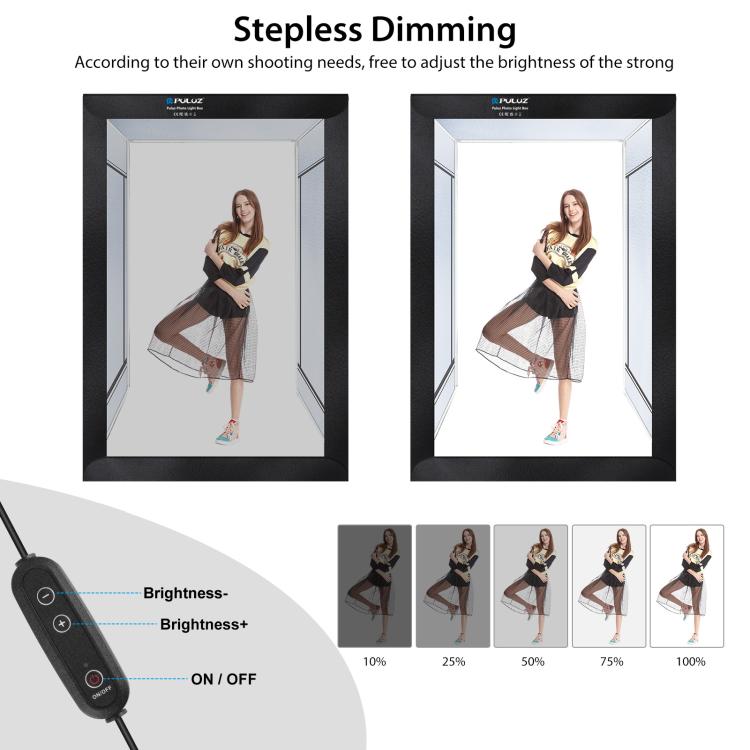 PULUZ 2m 240W 5500K Photo Light Studio Box Kit for Clothes / Adult Model Portrait