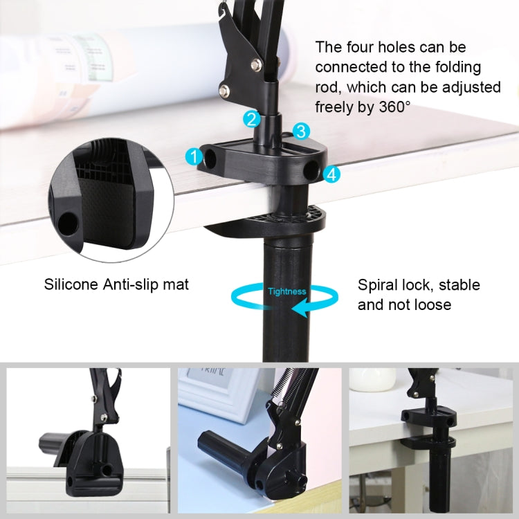 PULUZ  Live Broadcast Desktop Arm Stand Suspension Clamp Holder with Tablet PC Clamp