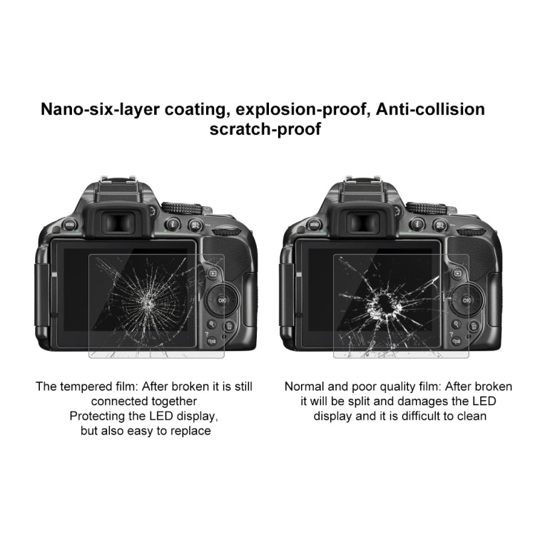 PULUZ 2.5D 9H Tempered Glass Film for Nikon D5300, Compatible with Nikon D5300 / D5500 / D5600, Pentax K-1 / K-1 Mark II