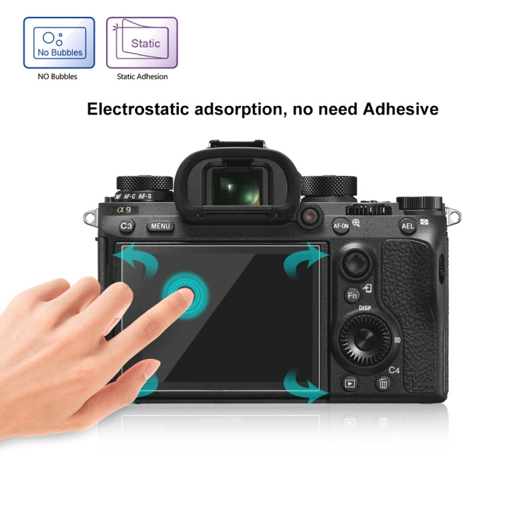 PULUZ 2.5D 9H Tempered Glass Film for Sony ILCE-9 (A9), Compatible with Sony A99 / HX400 / H300 / A99II / A7RIII / A7RII / A77II / WX500 / HX90V / HX7 / HX9 / HX100 / WX9 / HX30 / HX200 / W670 / W630 / WX100, Samsung WB1100 / EX2F, Olympian VH-410