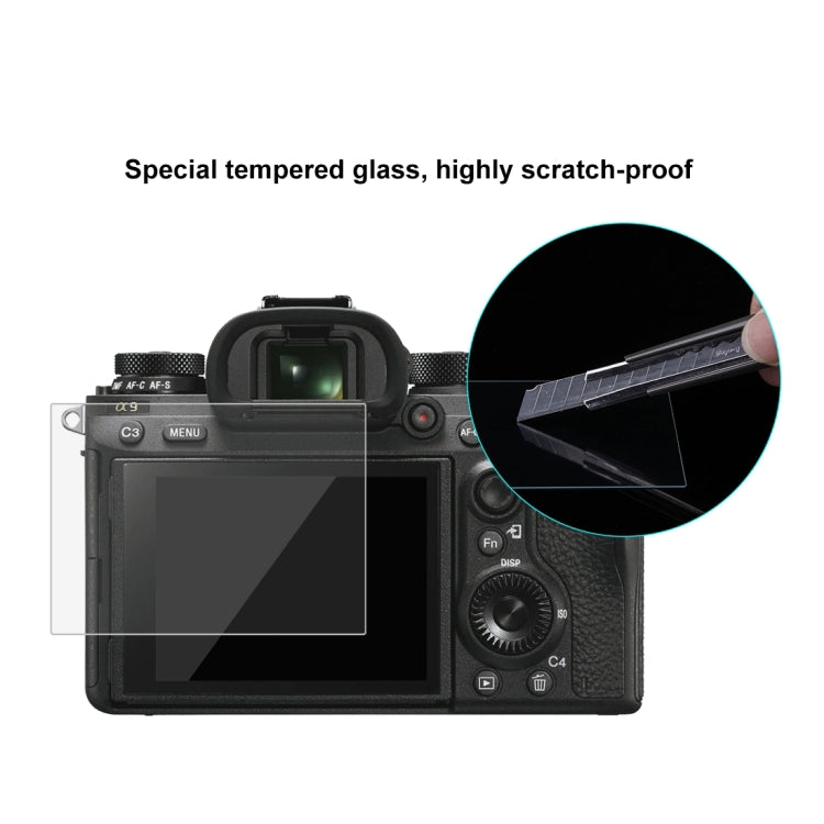 PULUZ 2.5D 9H Tempered Glass Film for Sony ILCE-9 (A9), Compatible with Sony A99 / HX400 / H300 / A99II / A7RIII / A7RII / A77II / WX500 / HX90V / HX7 / HX9 / HX100 / WX9 / HX30 / HX200 / W670 / W630 / WX100, Samsung WB1100 / EX2F, Olympian VH-410