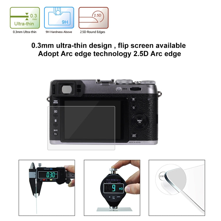 PULUZ 2.5D 9H Tempered Glass Film for Fujifilm X100T, Compatible with Fujifilm XE2 / XE2S / X100F