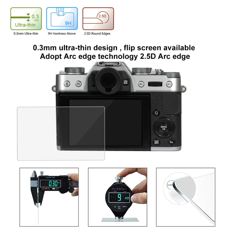 PULUZ 2.5D 9H Tempered Glass Film for Fujifilm X-T10, Compatible with Fujifilm X-A1 / X-A2 / X-M1 / X30 / X-T20 / X-T30 / X-T100 / X-E3, Panasonic GF8, Nikon S2, Casio ZS240 / ZS210 / ZS190 / EX-FR200 / EX-FR110H / EX-FR100L / EX-FRX10