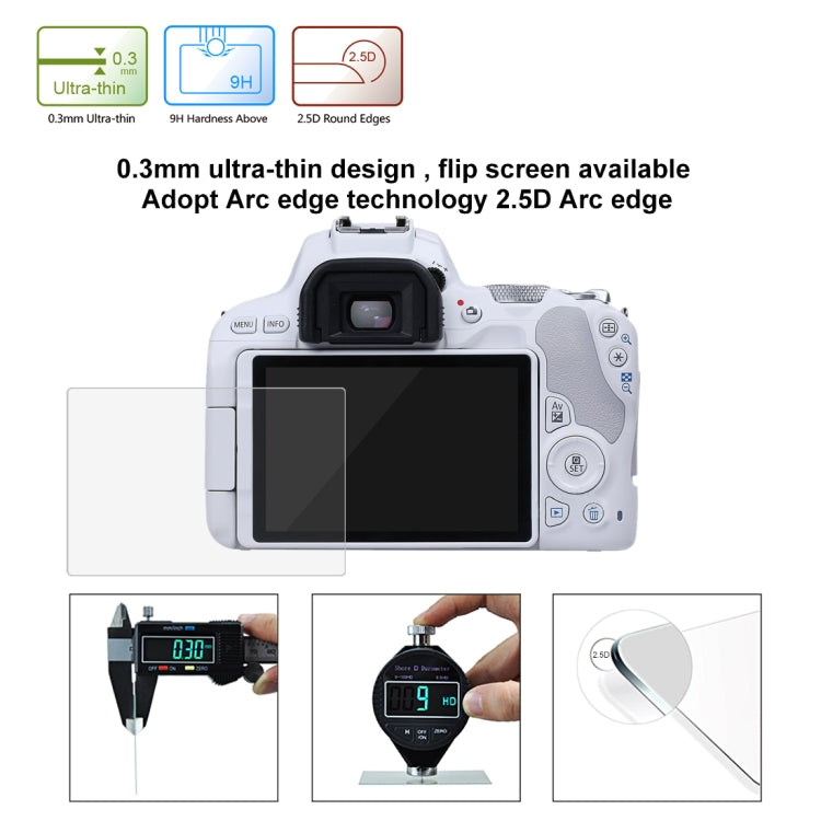 PULUZ 2.5D 9H Tempered Glass Film for Canon EOS 200D / 200D II, Compatible with Canon KISS X9 / EOS Rebel SL2, Panasonic S1H