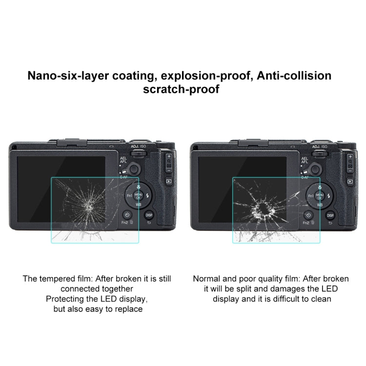 PULUZ 2.5D 9H Tempered Glass Film for Ricoh GR II /  GR, Compatible with Casio ZS29 / ZS28 / ZS27 / Z550, Panasonic SZ10, Sony A58 / 55 / DSC-WX60 / DSC-W730, Canon IXY210 / A3300 /  SX70 / S90 / G1X