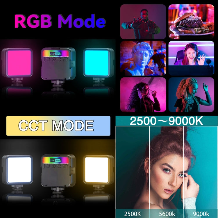 PULUZ Pocket 2500-9000K+RGB Full Color Beauty Fill Light Handheld Camera Photography LED Light