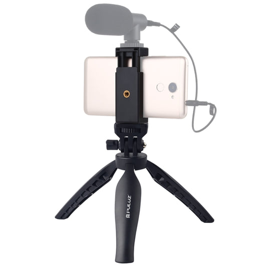 PULUZ Desk Plastic Tripod Mount with Phone Clamp & Adjusting Tripod Head for Smartphones