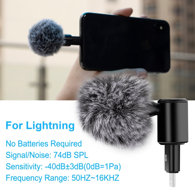 PULUZ 8PIN Jack Mobile Phone Omnidirectional Condenser Adjustable Microphone