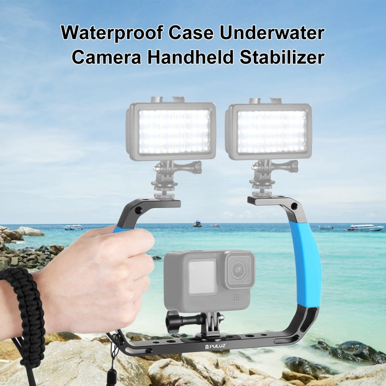 PULUZ Dual Silicone Handles Aluminium Alloy Underwater Diving Rig for GoPro, Other Action Cameras and  Smartphones