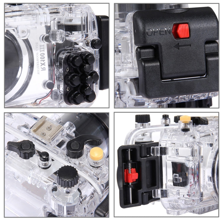 PULUZ 40m Underwater Depth Diving Case Waterproof Camera Housing for Sony RX100 III