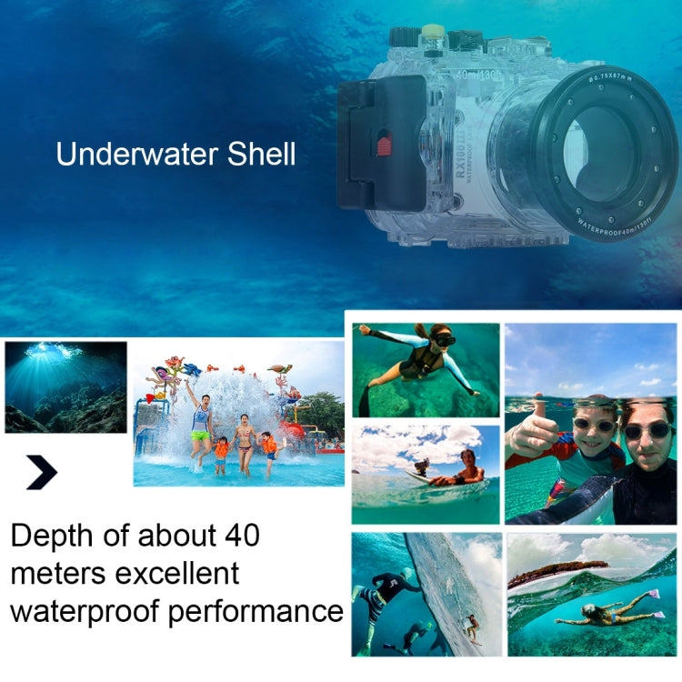 PULUZ 40m Underwater Depth Diving Case Waterproof Camera Housing for Sony RX100 III