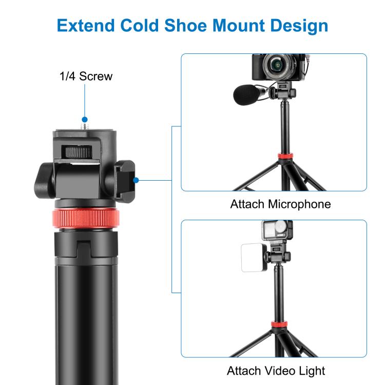 PULUZ 2m 8-section Aluminum Alloy Broadcast Fill Light Bracket Telescopic Tripod