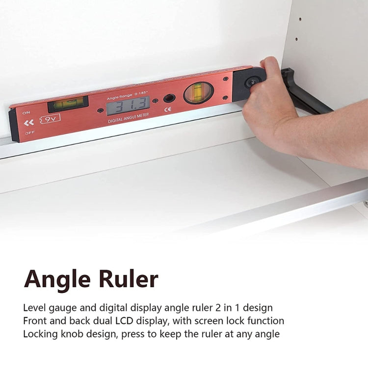 Digital LCD Display Angle Meter with Spirit Level