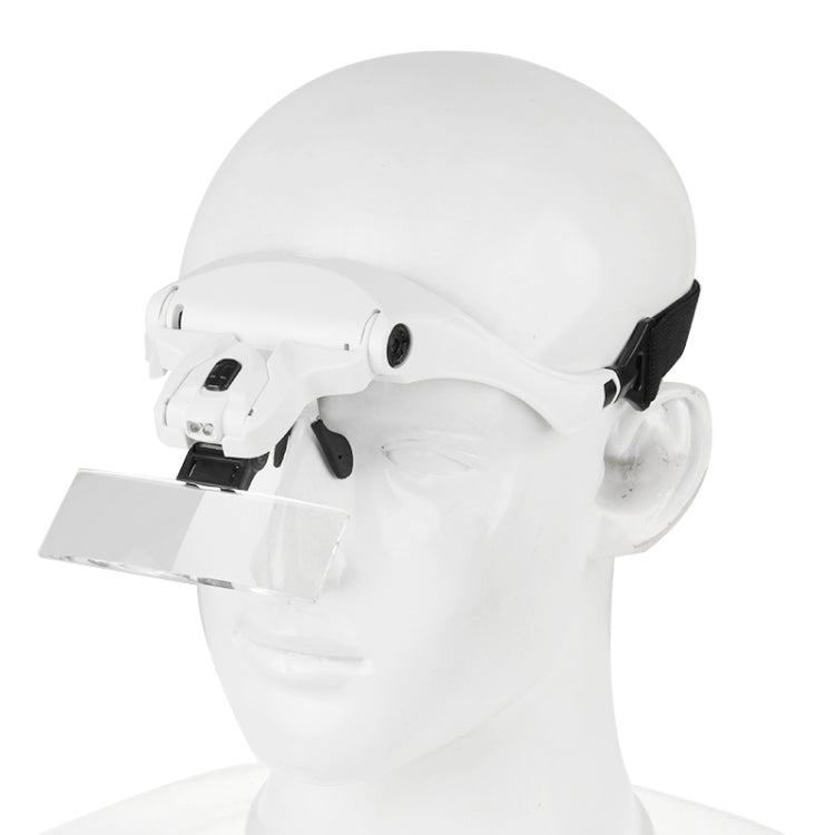 5 Lens 1.0X-3.5X Loupe Glasses Bracket Headband Magnifier with 2 LED Lights Eye Magnification Goggles Magnifying Tool