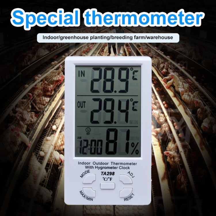 TA298 Digital LCD Humidity / Hygrometer and Thermometer with Extra Sensor Cable
