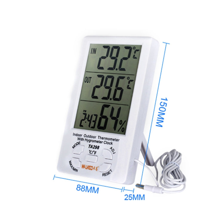 TA298 Digital LCD Humidity / Hygrometer and Thermometer with Extra Sensor Cable