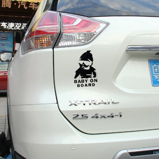 Baby On Board Pattern Vinyl Car Sticker, Size: 20cm x 13cm, Black