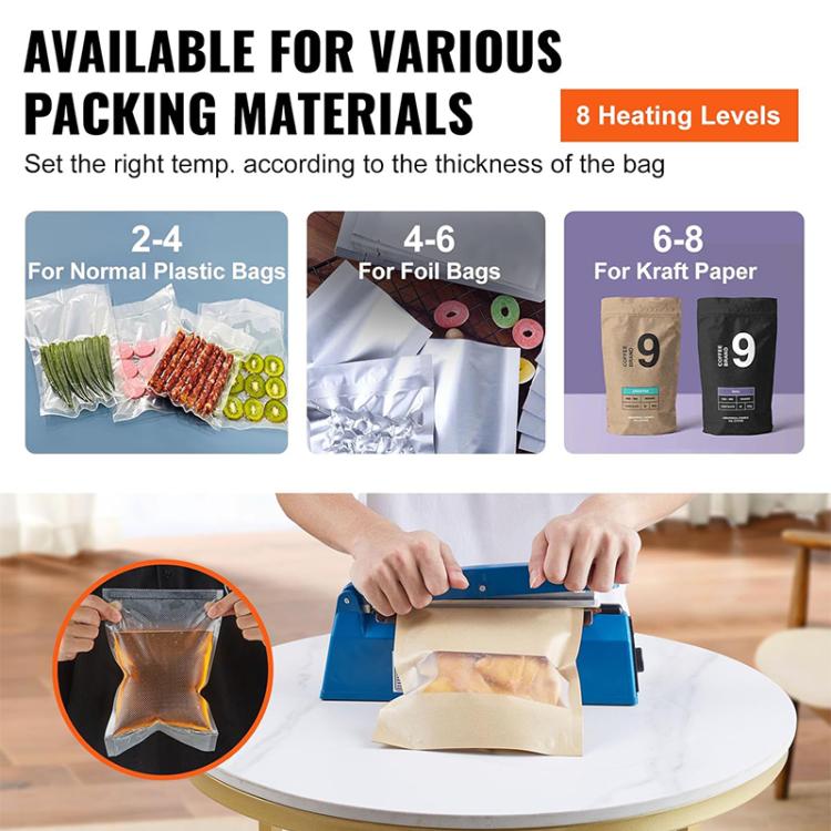 FS-300 300mm Heat Sealing Hand Impulse Poly Sealer Closer Machine