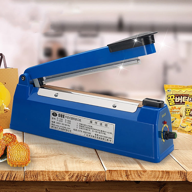 F-200 200mm Heat Sealing Hand Impulse Poly Sealer Closer Machine, Plastic Shell