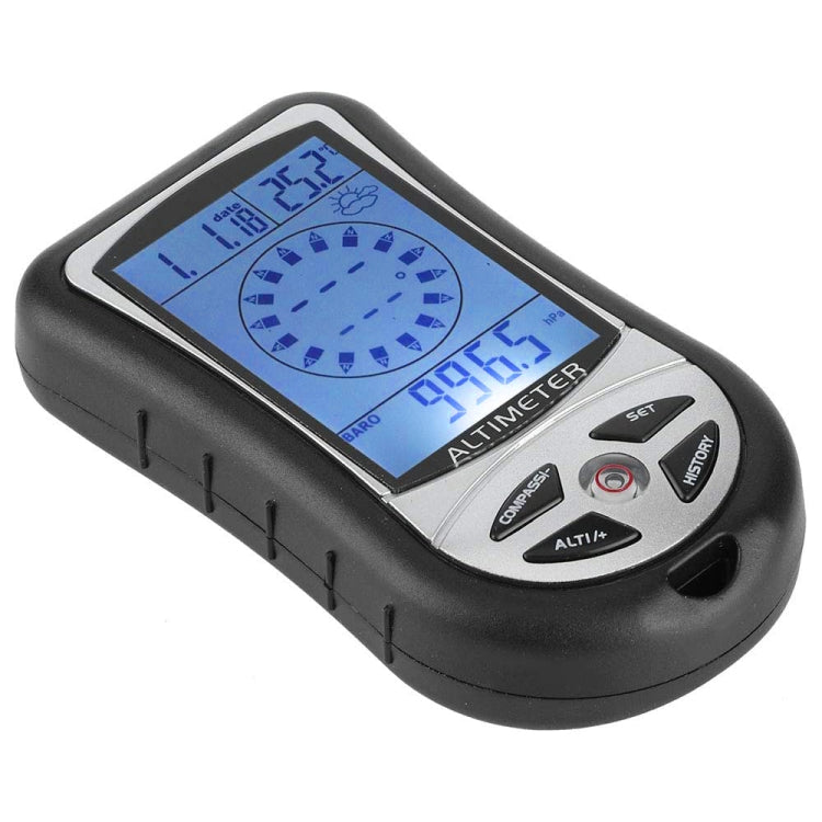 8 in 1 (Altimeter + Weather + Altitude + Compass + Thermometer + Clock + Calender + LED Backlight) Multifunction Digital Altimeter Watch Compass
