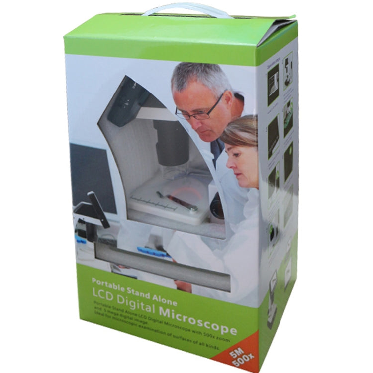 500X 5 Mega Pixels 3.5 inch LCD Standalone Digital Microscope with 8 LEDs, Support TF Card up to 32G (DMS-038M)