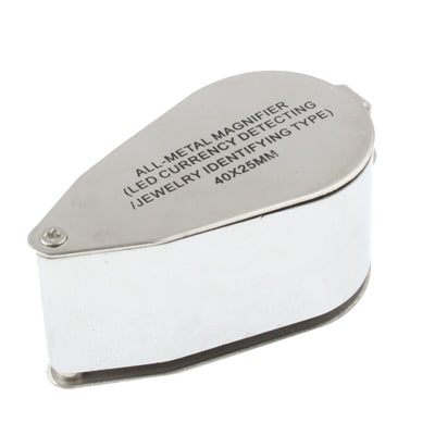 Full Metal Coating 10X Magnifying Glass Magnifier with 3 LED Lights for Currency Detecting & Jewelry Identifying