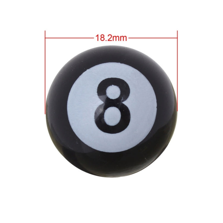 Universal 8mm American Billiards No.8 Ball Style Plastic Car Tire Valve Caps, Pack of 4