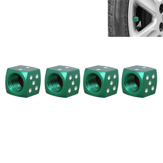 Universal 8mm Dice Style Aluminium Alloy Car Tire Valve Caps, Pack of 4