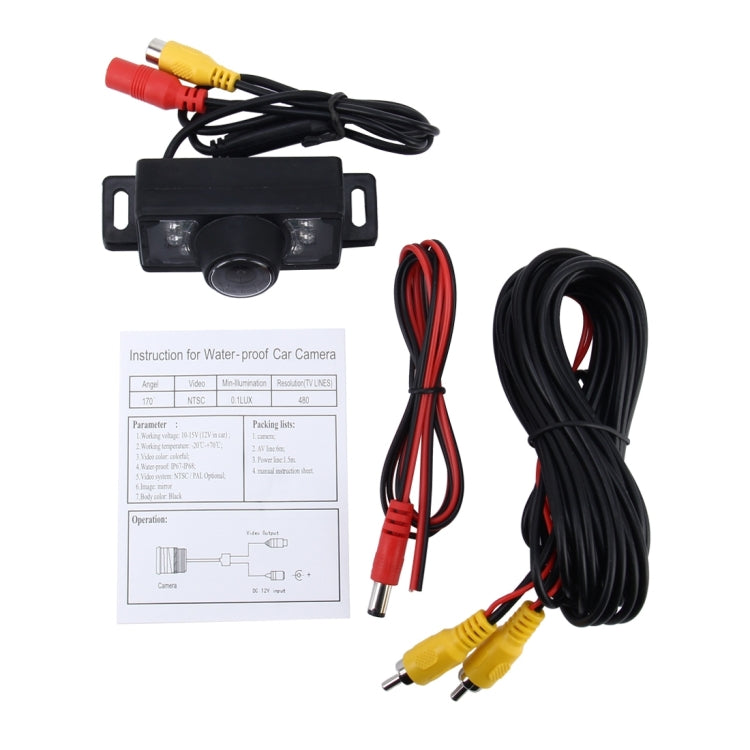 7 LED IR Infrared Waterproof Night Vision Rear View Camera for Car GPS, Wide viewing angle: 170 degree (DM320P)