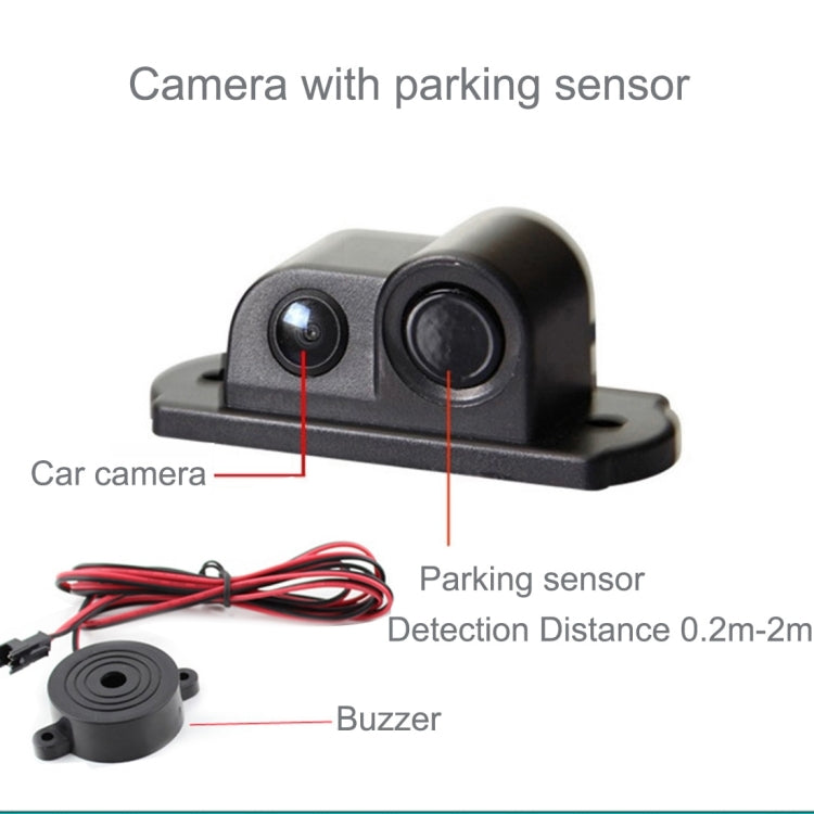 2 in 1 Mini 160 Degrees View Angle Car Rear View Reverse Backup Car Camera with Parking(Black)