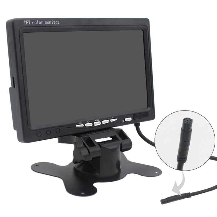 7.0 inch Car Monitor / Surveillance Cameras Monitor with Adjustable Angle Holder & Remote Controller, Dual Video Input
