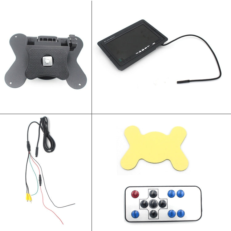 7.0 inch Car Monitor / Surveillance Cameras Monitor with Adjustable Angle Holder & Remote Controller, Dual Video Input