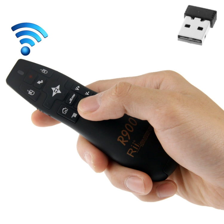 2.4G Wireless Presenter Laser Pointer Fly Mouse Rii Professional Air Mouse R900 for HTPC / Android TV BOX / PS3 / XBOX360 / Tablet PC (K14 R900)