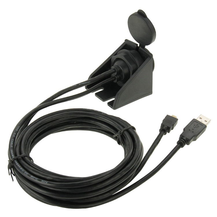 USB 2.0 & Micro HDMI (Type-D) Male to USB 2.0 & HDMI (Type-A) Female Adapter Cable with Car Flush Mount, Length: 2m