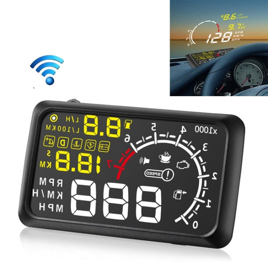 X3 Bluetooth 5.5 inch Car OBDII / EUOBD HUD Vehicle-mounted Head Up Display Security System, Support Speed & Fuel Consumption, Overspeed Alarm, Water Temperature, etc