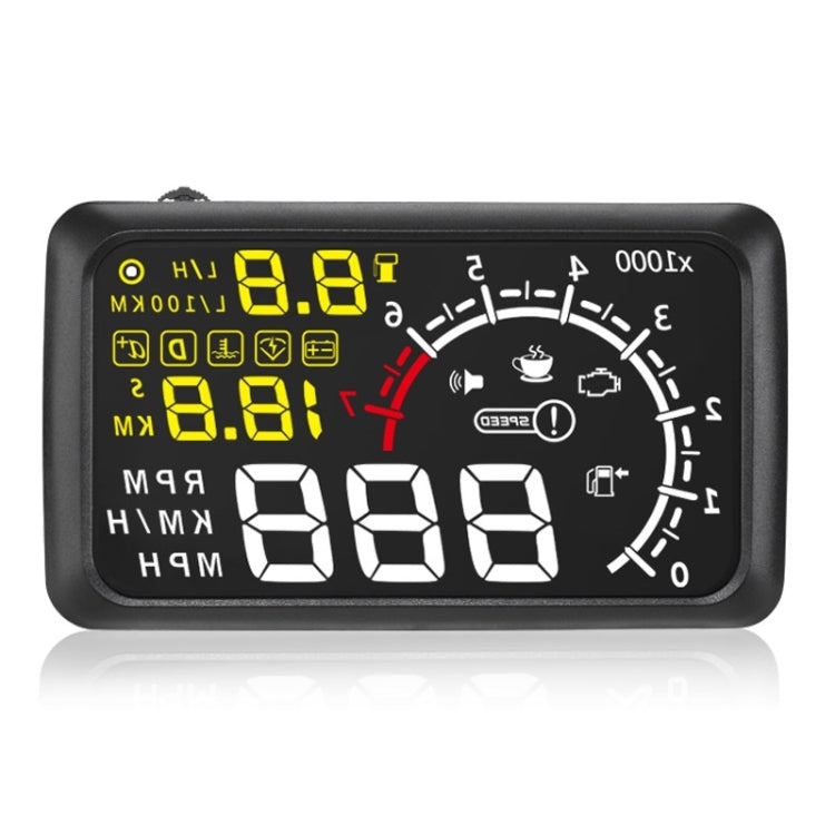 X3 Bluetooth 5.5 inch Car OBDII / EUOBD HUD Vehicle-mounted Head Up Display Security System, Support Speed & Fuel Consumption, Overspeed Alarm, Water Temperature, etc