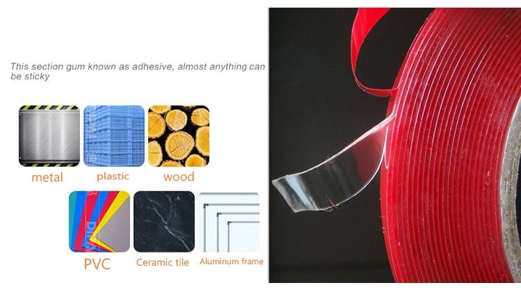 Universal Transparent Double Sided Adhesive Tape, Width: 0.8cm, Length: 2m