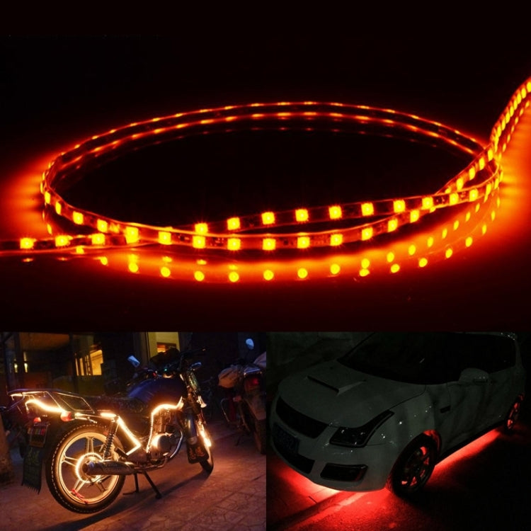 5 PCS Flow Style 45 LED 3528 SMD Waterproof Flexible Car Strip Light for Car Decoration, DC 12V, Length: 45cm, 45cm Pink, 45cm Red, 45cm White, 45cm Yellow, 45cm Dark Blue, 45cm Green, 45cm Ice Blue