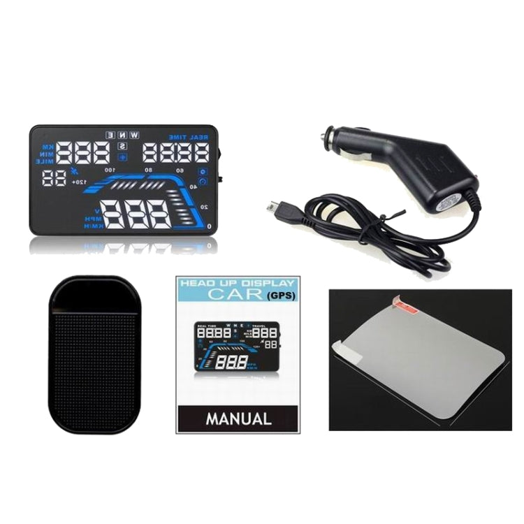 Q7 5.5 inch Car GPS HUD Vehicle-mounted Head Up Display Security System, Support Speed & Real Time & Altitude & Over Speed Alarm & Satellite Number, etc.