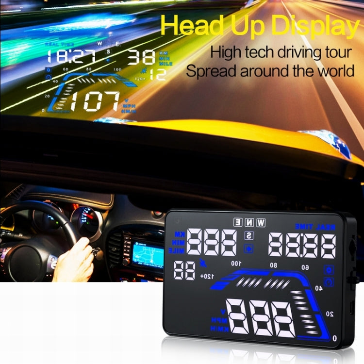 Q7 5.5 inch Car GPS HUD Vehicle-mounted Head Up Display Security System, Support Speed & Real Time & Altitude & Over Speed Alarm & Satellite Number, etc.