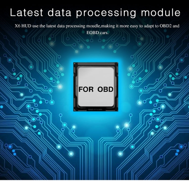 X6 3.5 inch Car OBDII / EUOBD HUD Vehicle-mounted Head Up Display Security System, Support Speed & Water Temperature & Speed Alarm & Fuel Consumption & Battery Voltage, etc.