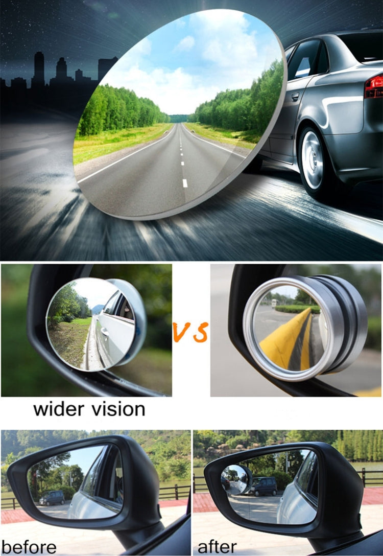 3R-033 Car Blind Spot Rear View Wide Angle Mirror, Diameter: 9.5cm