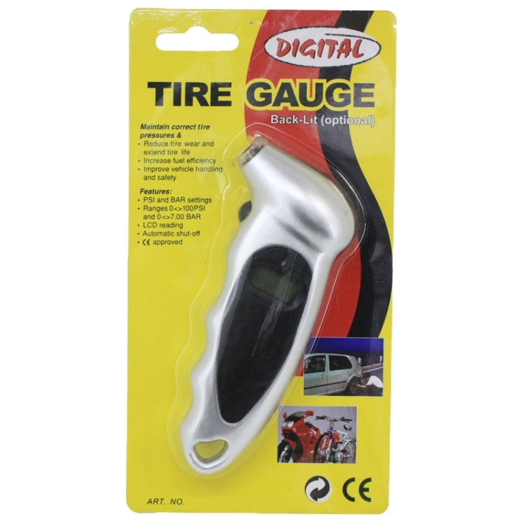 1/4 inch LCD Display Screen Digital Tire Gauge with LED Light, Pressure Range: 0-100PSI
